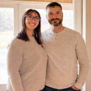 Happy couple in a sunlit home