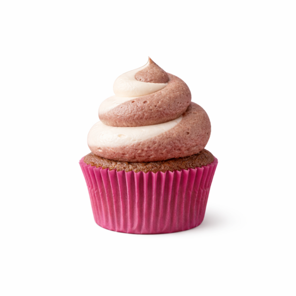 Chocolate and vanilla marble cupcake with smooth chocolate-vanilla swirl buttercream.